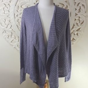 CHICO'S DELICATE DRAPE PLUM FROST CARDIGAN SIZE S/M